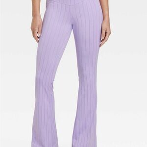JoyLab Lilac Striped Flare Leggings